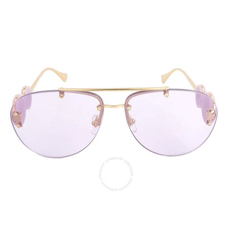 Versace VE2250 63 Light Violet & Gold Sunglasses.